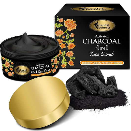 Oriental Botanics Activated Charcoal 4 In 1 Face Scrub 100g | Exfoliate, Detoxify, Brighte