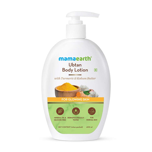 Mamaearth Ubtan BodyLotion | for Glowing Skin with Turmeric & Kokum Butter | Deep Long-Las
