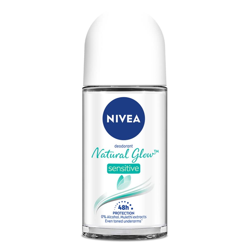 NIVEA Women Deodorant Roll On, Whitening Sensitive, for 48h Protection, 50 ml