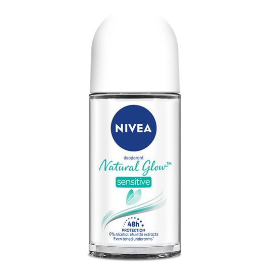 NIVEA Women Deodorant Roll On, Whitening Sensitive, for 48h Protection, 50 ml