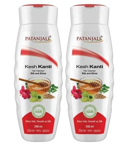 Patanjali Ayurved Limited Kesh Kanti Hair Clnsr Silk and Shine, 200ml (Pack of 2)