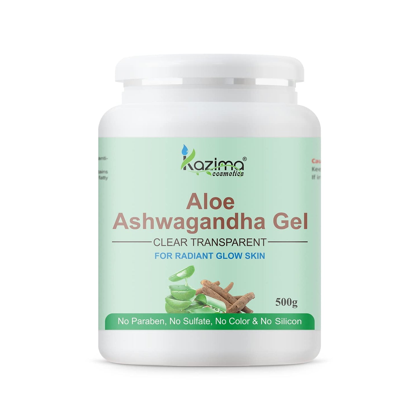 Kazima Aloe Ashwagandha Gel For Face, With Aloe Vera & Ashwagandha For Skin Glow (500 Gram