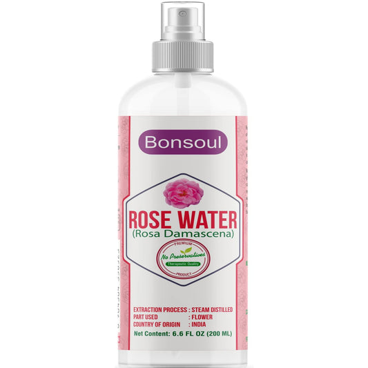 BONSOUL 100% Pure & Natural Rose Water, Steam Distilled from Rosa Damascena Rose Flower, P
