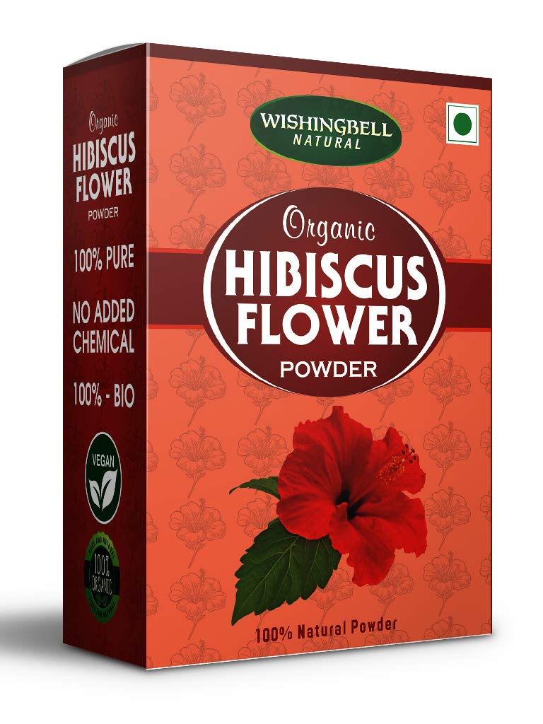 Wishingbell Natural Organic Hibiscus Flower Powder (Rosa Sinesis, gudhal Powder) For Hair