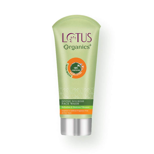 Lotus Organics+ Divine Nourish FaceWash,Sulphate Free, Gentle Cleaning For All Skin Types,