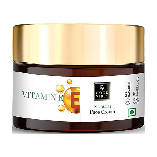 Good Vibes Vitamin E Nourishing Face Cream - 50 g - Anti Ageing, Lightweight and Hydrating