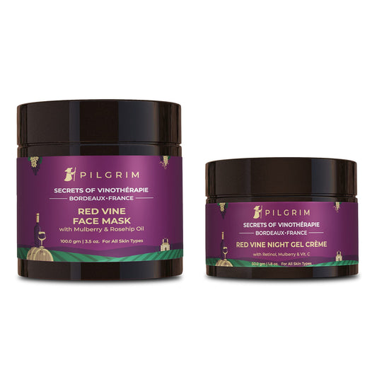 Pilgrim Lift & Firm Night Combo With Mulberry & Aloe | Red Vine Extracts FaceMask 100G, Re