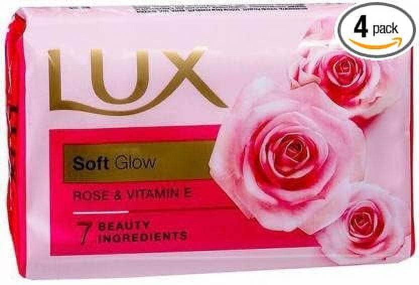 LUX Rose & Vitamin - E - Soft - Glow Skin Soap, 100g (Pack of 4)