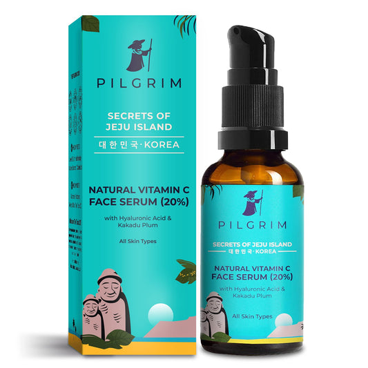 Pilgrim Korean 20% Vitamin C FaceSerum With Hyaluronic Acid & Kakadu Plum For Glowing/Dry/
