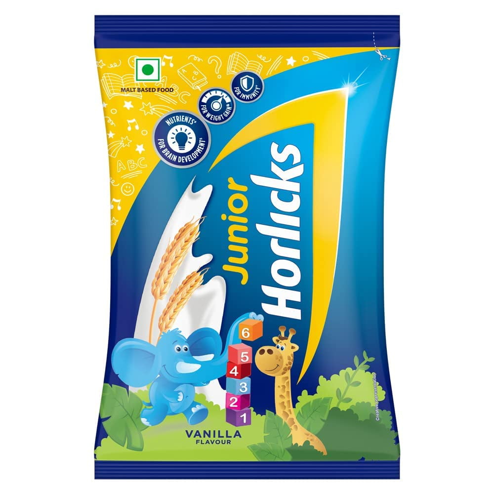 Junior Horlicks Vanilla Health & Nutrition Drink 400 g Pouch, For Toddlers & Young Kids (2