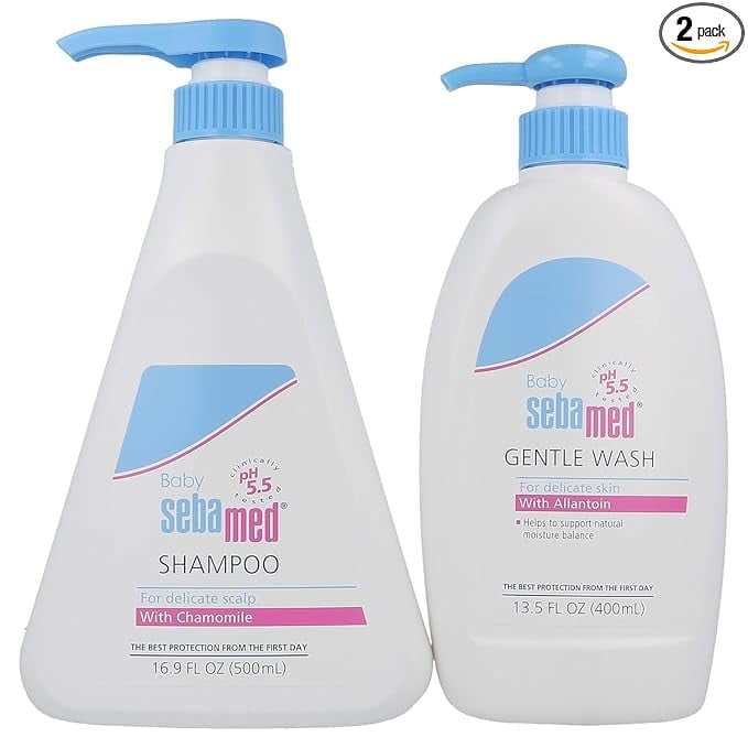Sebamed Baby Gentle Wash Extra Soft (400mL) and Sebamed Baby Shampoo (500mL) Ultra Mild Hy