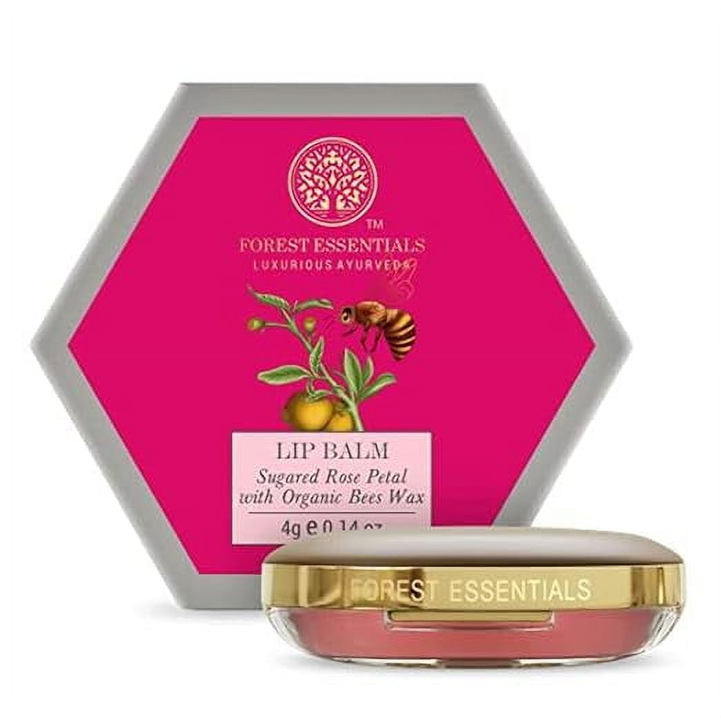 Forest Essentials Luscious LipBalm Sugared Rose Petal | Ideal for Moisturizing Dry & Chapp