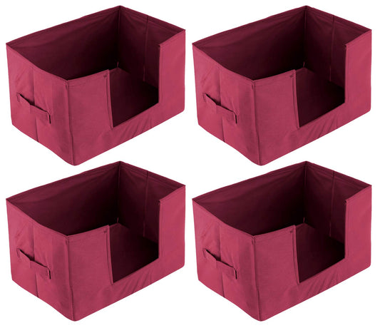 Kuber Industries 4 Pieces Large Capacity Space Saver Closet, Stackable and Foldable Saree