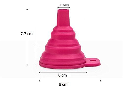 iKonbi Silicone Funnel Collapsible Flexible Foldable Kitchen Gadget Hangable Household Liquid Oil Dispensing Kitchen Tool Multicolor