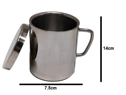 iKonbi Stainless Steel Set of 6 Sober Tea Mug with Multipurpose Lids Coaster 300 Ml