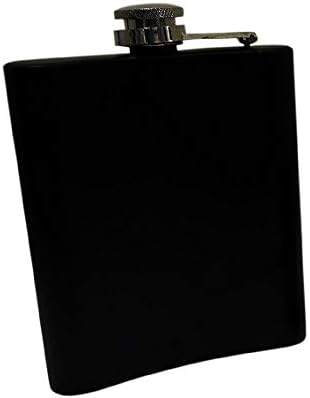 iKonbi Black Hip Flask 7 oz with 2 Shot Glasses
