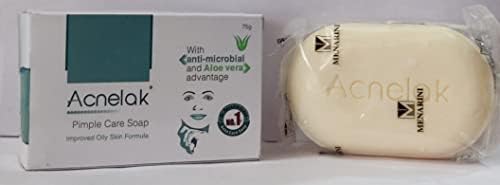 Acnelak 3 x 75gm (pack of 3) Pimple Care soap with anti microbial and Aloe vera advantage