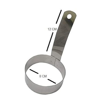 iKonbi Stainless Steel 4 Round Egg/Pancake Ring with Handle