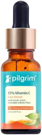 Pilgrim 15% Vitamin C Serum 20ml For Glowing Skin | Advanced Formulation With Ferulic Acid