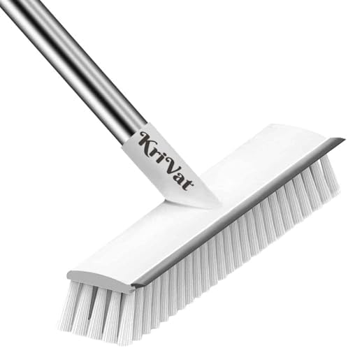 KriVat Wiper Tiles Cleaning Brush Floor Brush with Long Handle Wiper 2 in 1 Tiles Cleaning