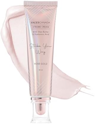 FACESCANADA Strobe Cream - Rose Gold, 30Ml Primer + Highlighter + Moisturizer Shea Butter