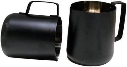 iKonbi Stainless Steel Milk Jug Black Matte, 800/600 ml, Set of