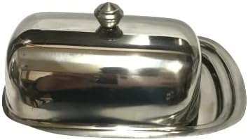 iKonbi Stainless Steel Round/Dome Shape Butter Dish/Butter Pot with Lid