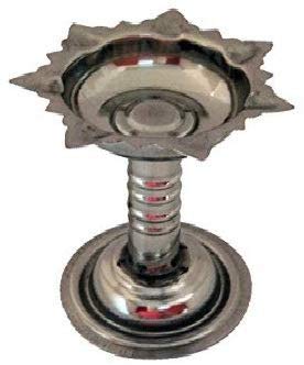 iKonbi Stainless steel Diyas for Pooja - Deepak for Puja Aarti - Oil Lamp - Pooja Articles Home Decor Item Showpieces - House Warming Decoration Aarti Puja at Hindu Temple Mandir