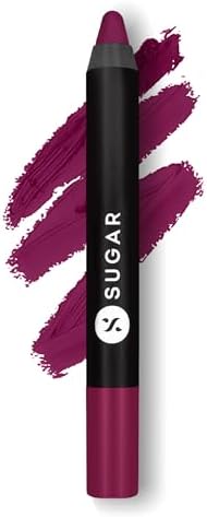 SUGAR Cosmetics Matte As Hell Crayon Lipstick 12 Baby Houseman (Deep Pink) with free sharp