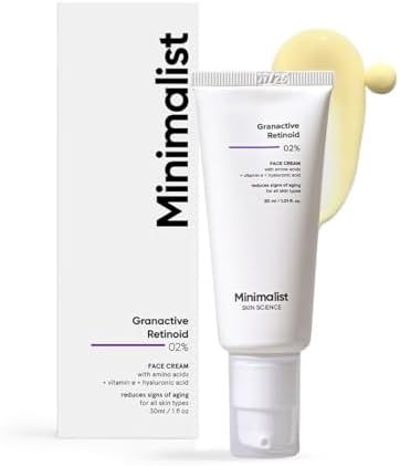 Minimalist 2% Retinoid Anti Aging NightCream for Wrinkles & Fine Lines | Improves Skin Ela