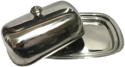 iKonbi Stainless Steel Round/Dome Shape Butter Dish/Butter Pot with Lid