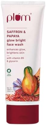 Plum Saffron & Papaya Glow Bright FaceWash | Enhances Glow & Brightens Skin | With Vitamin