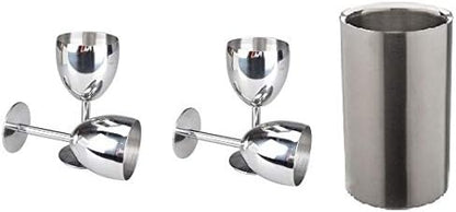 iKonbi Goblet Glasses with Wine Cooler Set of