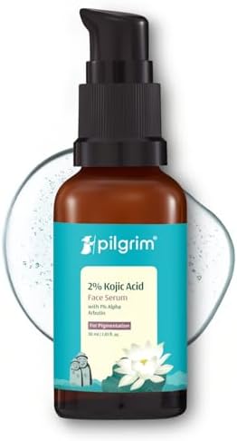 Pilgrim 2% Kojic Acid Serum for face (30 ml) with 1% Alpha Arbutin & Korean White Lotus Fo