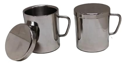 iKonbi Stainless Steel Set of 6 Sober Tea Mug with Multipurpose Lids Coaster 300