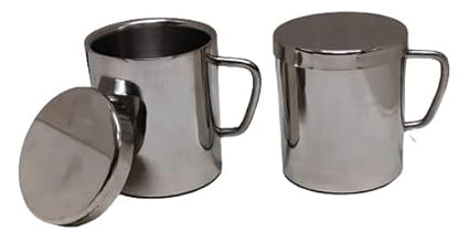 iKonbi Stainless Steel Set of 6 Sober Tea Mug with Multipurpose Lids Coaster 300