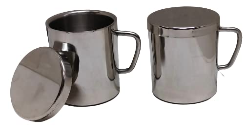 iKonbi Stainless Steel Set of 2 Sober Tea Mug with Multipurpose Lids