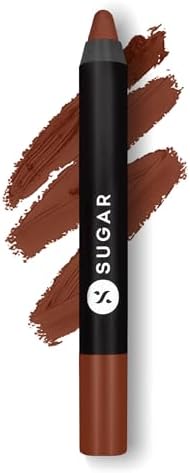 SUGAR Cosmetics Matte As Hell Crayon Lipstick 16 Claire Underwood (Burnt Orange) with free