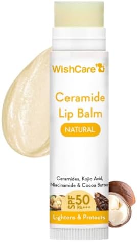 WishCare Ceramide LipBalm with SPF50 PA+++ - Kojic Acid & Niacinamide - For Lip Lightening