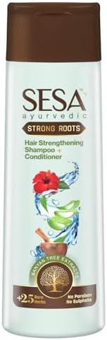 Sesa Ayurvedic Strong Roots Hair Strengthing Shampoo + Conditioner for Hair Fall Control a