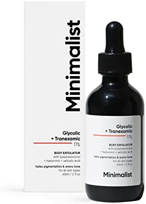 Minimalist 11% Glycolic acid & Tranexamic acid, AHA BHA Body Exfoliator For Men & Women (W