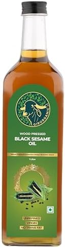 GirOrganic Wood Pressed Black Sesame Oil | Unrefined Cold Pressed Virgin Oil | Kacchi Ghan