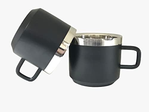 iKonbi Stainless Steel Black Matte Tea Cups- Set of