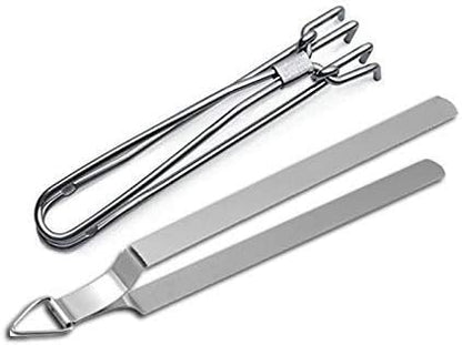 iKonbi Set of 11 Kitchen Serving Tools - Long Vegetable Cooking Pan, Biryani Spoon, Deep Float, Wide Rainbow, Palta, Zara, Small Spoodle, Rice Punja, Big Spoodle,Pakkad and Chimta.