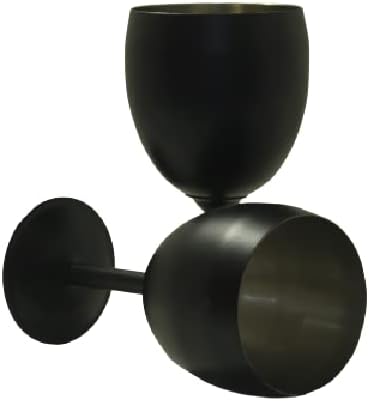iKonbi Stainless Steel Black Matte Wine Glass- Set of 2 Black Matte 250