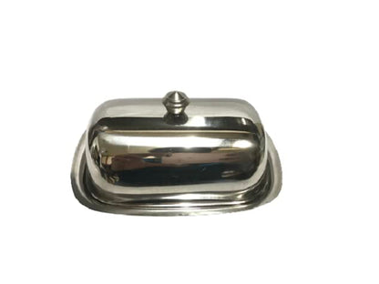 iKonbi Stainless Steel Round/Dome Shape Butter Dish/Butter Pot with Lid- Set of 2