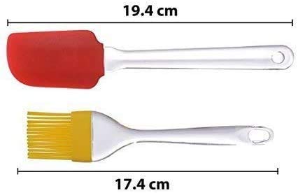 iKonbi Silicone Spatula and Pastry Brush Set for Baking Big Size, 9 Inches Long,