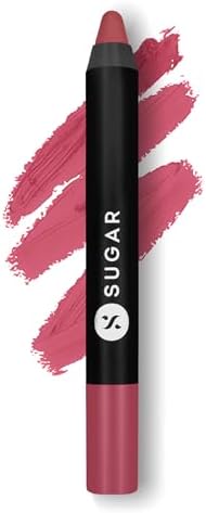SUGAR Cosmetics Matte As Hell Crayon Lipstick 05 Rose Dawson (Rose Pink) with free sharpen