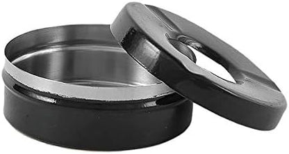 iKonbi Stainless Steel Black Matt Lid Ash Tray- Set of 3