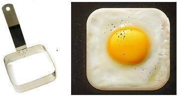 iKonbi Stainless Steel Square Egg Ring with Handle- Set of 2